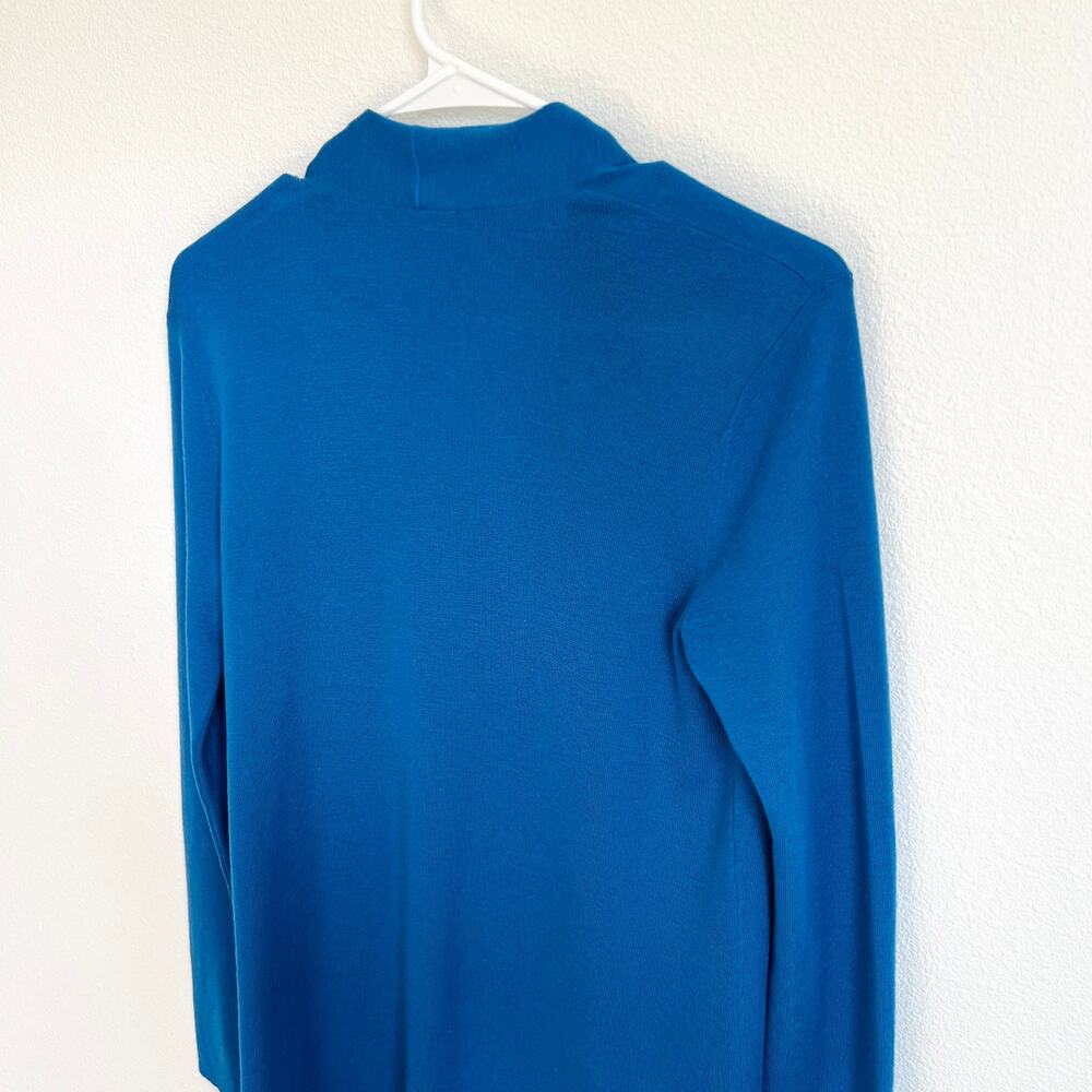Eileen Fisher Blue Open Front 100% Superfine Merino Wool Women’s XS - Picture 5 of 6